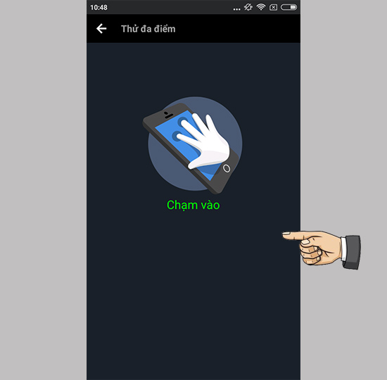 Chạm ngón tay vào màn hình